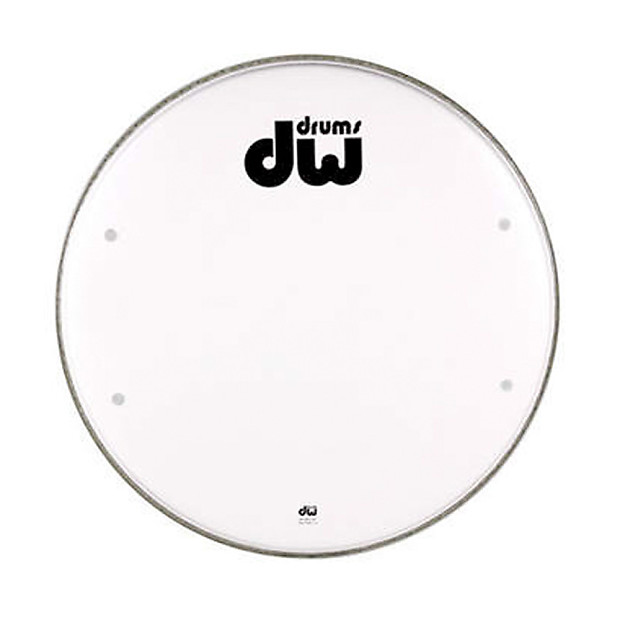 DW DRDHSW22 Smooth White Bass Drum Head with Ports image 1