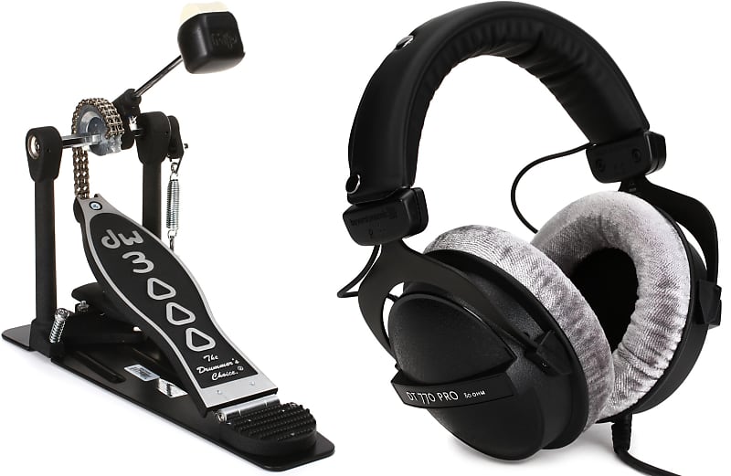 DW DWCP3000 3000 Series Single Bass Drum Pedal Bundle with Reverb