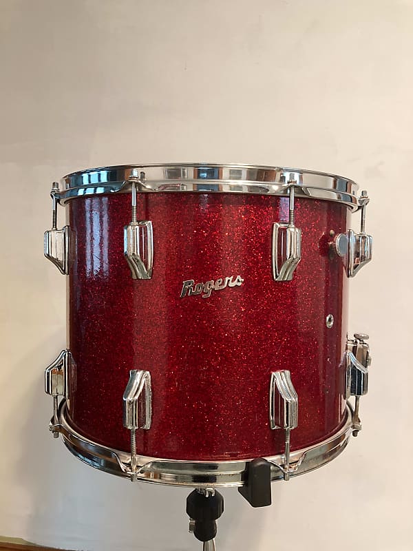 Rogers Powertone Marching Snare Drum 1968-70 Red Sparkle image 1