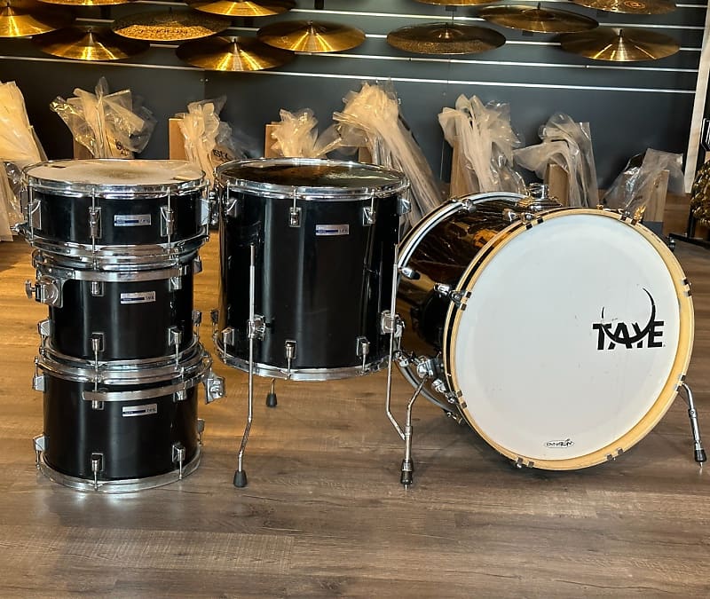 Used Taye Rock Pro 5pc Drum Set Black Wrap Reverb