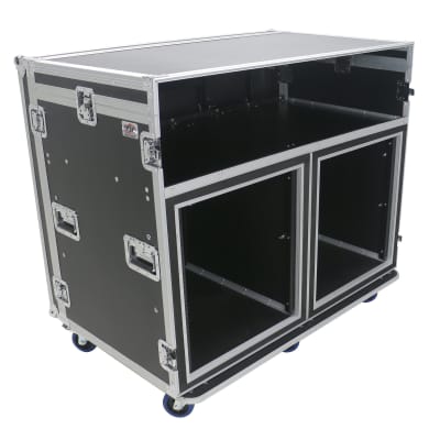 OSP ATA-FOH-2SL  Deluxe Front of House System w/dual 12U-Racks & Standing Lid Tables image 3