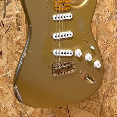 Fender Custom Shop Limited Edition '55 Bone Tone Strat Relic - Aged Hle Gold, Gold Hardware image 3