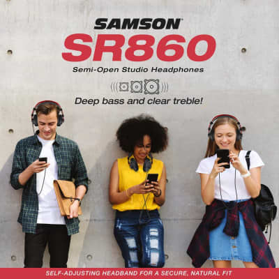 Samson SR860 Over-Ear Professional Semi-Open Studio Reference Small Headphones Headset - for Mobile Music Mixing, Monitoring, Recording & Listening - Large 50mm Neodymium Drivers Noise Cancelling image 6