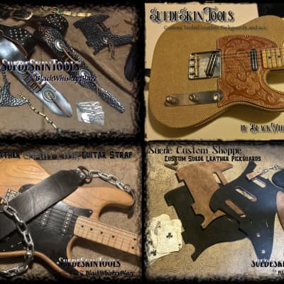 Custom Hand Tooled Leather Pickguard fits Fender Thinline Telecaster Tele image 3