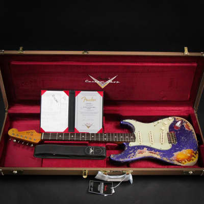 Fender Custom Shop 1962 Stratocaster Super Heavy Relic Dennis Galuszka Masterbuilt Brazilian Rosewood Purple Sparkle / 3 Color Sunburst 2024 (R135800) image 3