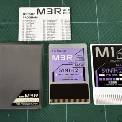KORG M3R PCM PROGRAM CARDS SYNTH 2 RSC-7S MSC-07 & RPC-07 w/ case