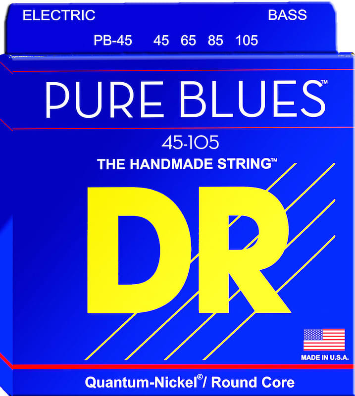 DR PB-45 Pure Blues Nickel Round core 4 string Bass Guitar Strings 45-105 MED image 1