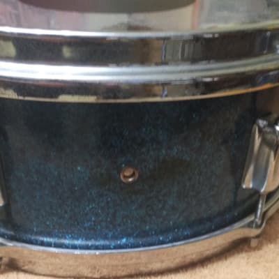 Raven Snare Drum 1960's Blue Sparkle w/Slingerland Snare Throw image 2
