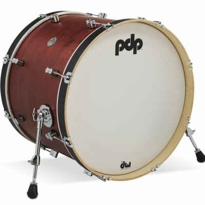 PDP Concept Classic Maple Bass Drum, 14x18, Ox Blood / Ebony Hoops PDCC1418KKOE image 2