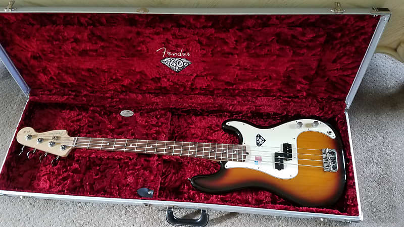 Fender Diamond 60th Anniversary Precision Bass American Standard USA 2006  Sunburst GG Collector Case