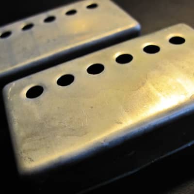 Doyle Coils Aged Nickel Silver PAF Humbucker Covers Set of 2 ~  Vintage Relic'd REAL Nickel Silver image 9