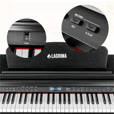 LAGRIMA 88 Key LCD Digital Electric Piano Keyboard 3 Pedal Board Cover Adaptor Black image 6