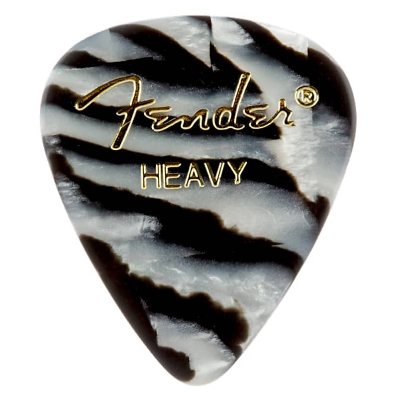 Fender 198-0351-203 351 Shape Premium Celluloid Zebra Guitar Picks - Heavy (12-Pack) image 1