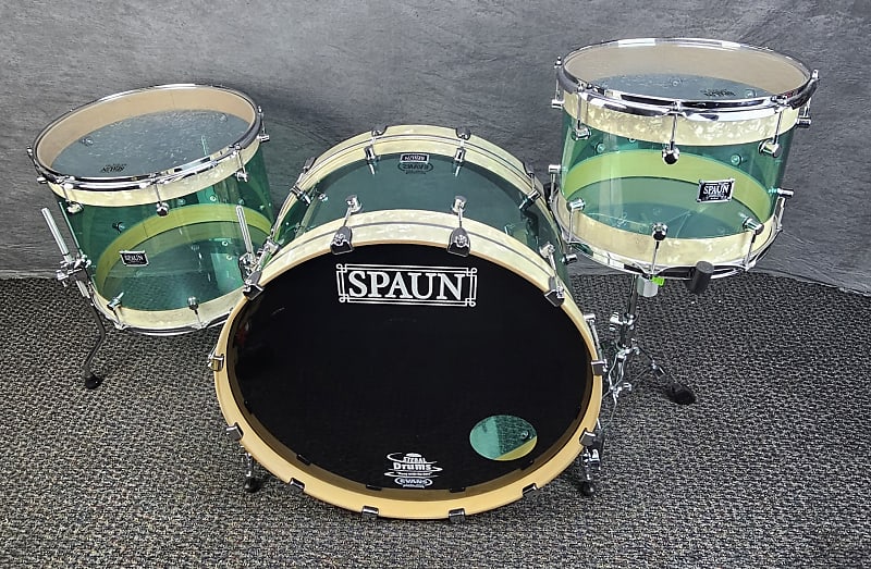 Spaun Hybrid Series Drum Set 15-18-26 2018 - Maple/Acrylic image 1