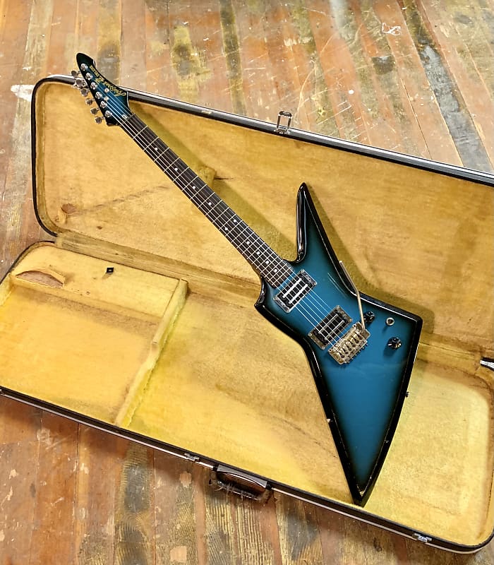 Aria Pro II ZZ Deluxe electric guitar c 1980’s Blueberry vomit original vintage mij japan matsumoku shredder explorer image 1
