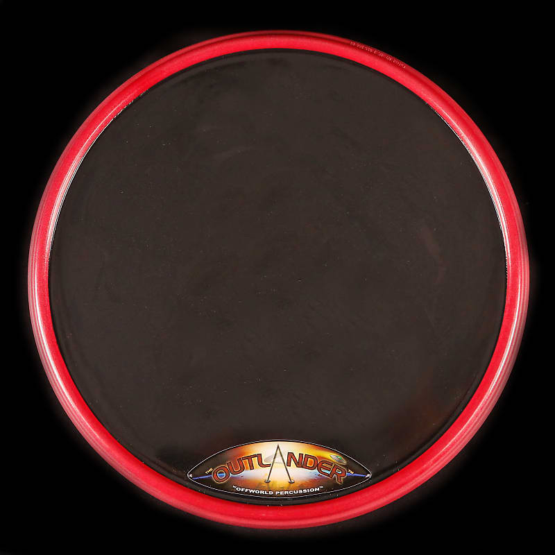 Offworld Percussion Outlander 9.5'' Small Practice Pad, Darkmatter Top, Red Rim image 1