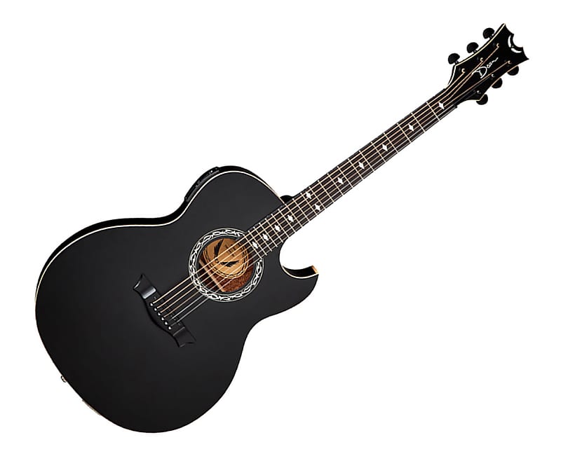 Dean Exhibition Cutaway Acoustic/Electric Guitar - Black Satin - Used image 1