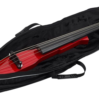 STAGG Transparent Red Electric Double Bass with Gigbag Plus 1/4