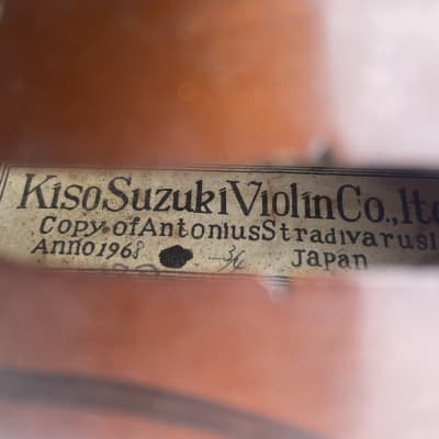 1968 Kiso Suzuki Copy of Antonius Stradivarius 1720 3/4 Violin image 13