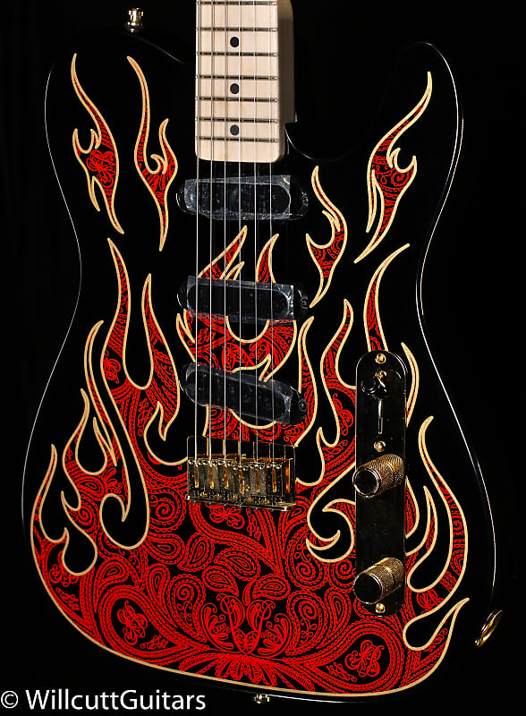 Fender James Burton Telecaster, Maple Fingerboard, Red Paisley Flames (404) image 1