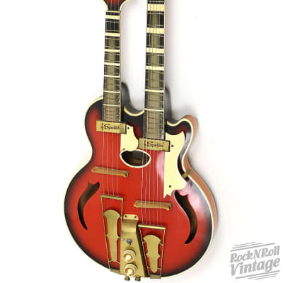 Supertron Double Neck Guitar Mando 1961 Redburst image 1