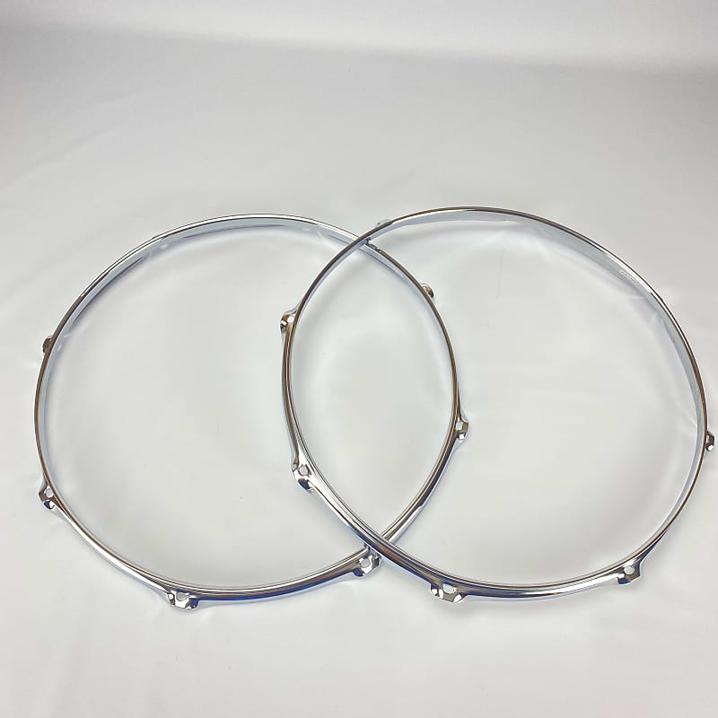 WorldMaxx 14″  8 Hole Batter and Snare side 2.3mm Hoop  Chrome image 1