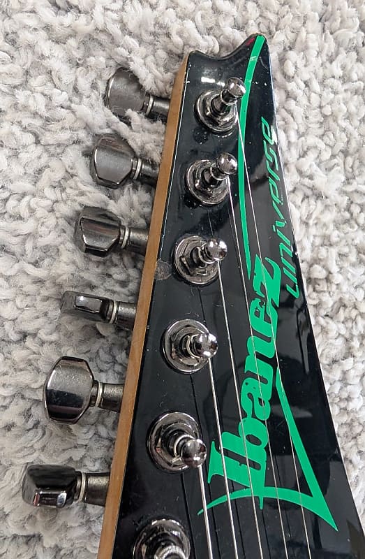 Ibanez UV7BK Universe series Steve Vai 7 string electric guitar w