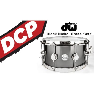 DW Collectors Black Nickel Over Brass Snare Drum 13x7 Chrome Hardware image 2