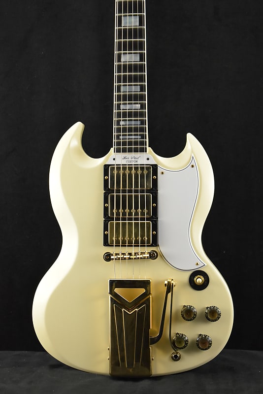 Gibson Custom Shop 60th Anniversary 1961 Les Paul SG Custom With Sideways Vibrola Polaris White image 1