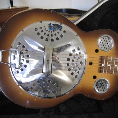 Immagine 1960s Dobro Resophonic Square-Neck Guitar Rudy Dopyera Made Long Beach CA All Original Sunburst - 3