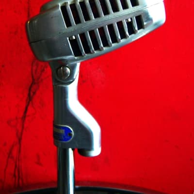 Vintage 1950's Shure 737A crystal super cardioid microphone w period desk stand PROP DISPLAY image 10