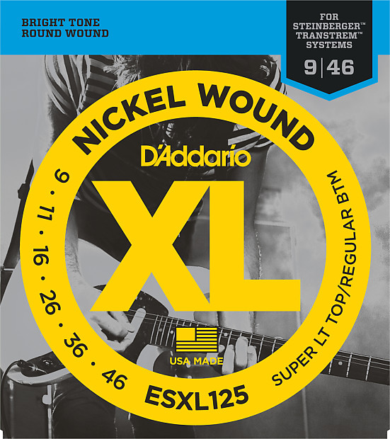 D'Addario ESXL125 Nickel Wound Electric Guitar Strings Super Light Top/ Regular Bottom Double Ball End 9-46 image 1