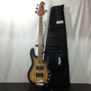 Sterling RAY34HHSM StingRay HH Spalted Maple Top 4-String Bass, Natural Burst