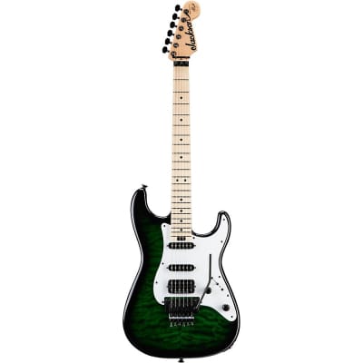 Jackson USA Signature Adrian Smith San Dimas DKQM Electric Guitar Transparent Green Burst image 3