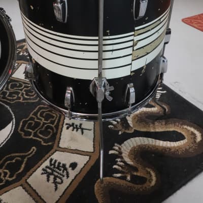 Ludwig Hollywood Black Lacquer 4pc Drum Kit Set 12/13/16/20" Vintage 1970's image 16