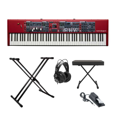 Nord Stage 4 88 88-Key Fully-Weighted Keyboard Bundle with Adjustable Stand, Adjustable Bench, and Sustain Pedal (4 Items)