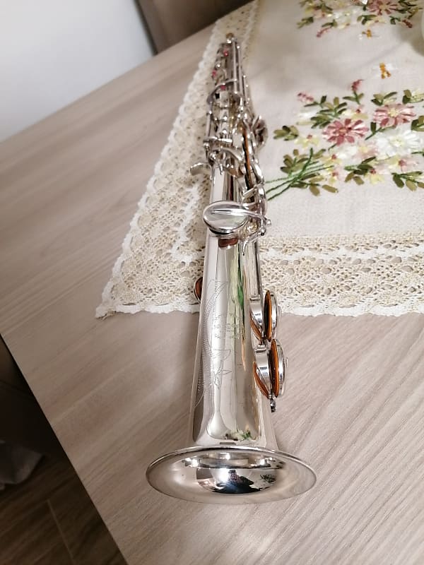 Borgani Macerata silver plated Per Jubilee soprano saxophone vintage fully  handmade in Italy.