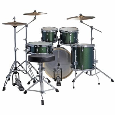 Ludwig LCEE20018EXP Element Evolution 5-Piece Drum Set with Hardware, Emerald Sparkle image 3
