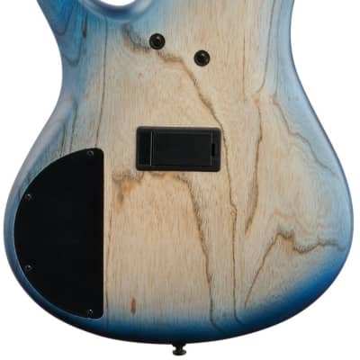 Ibanez SR605E Electric Bass, 5-String, Cosmic Blue Starburst Flat image 5