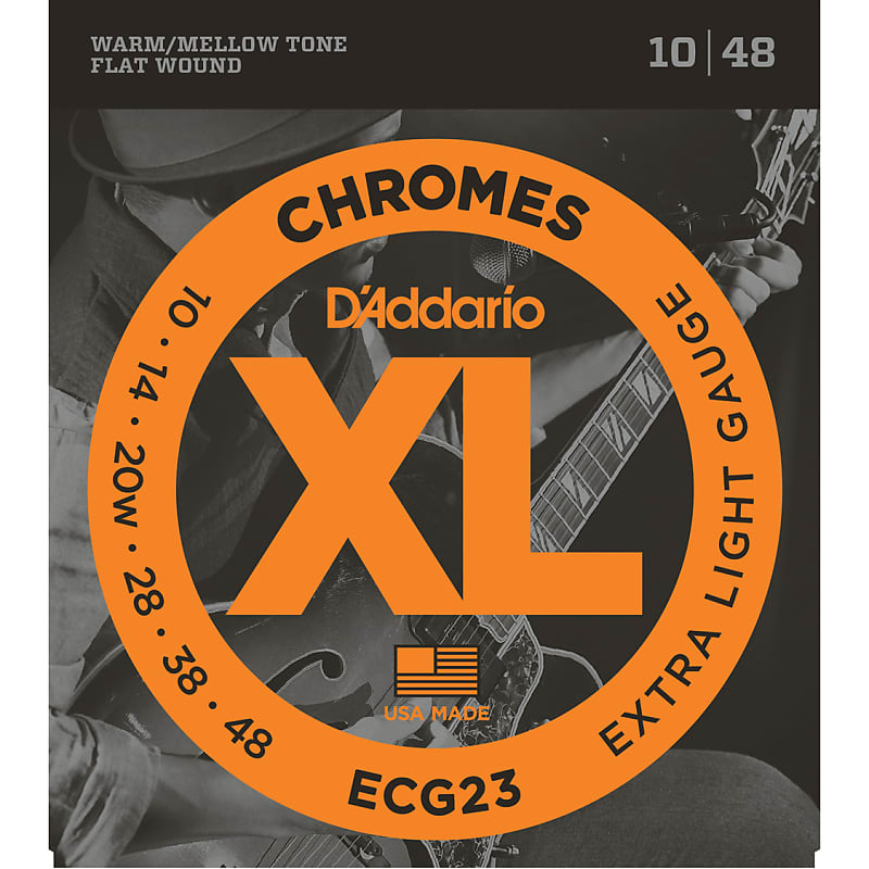 D'Addario ECG23 Chromes Flat Wound Extra Light 10-48 image 1