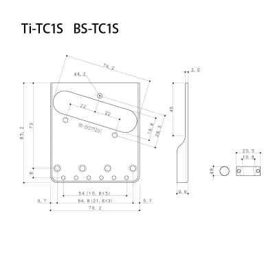 GOTOH BS-TC1S 'Cut Down Sides' Bridge for Telecaster w/ Compensated In-Tune Brass Saddles - NICKEL image 2