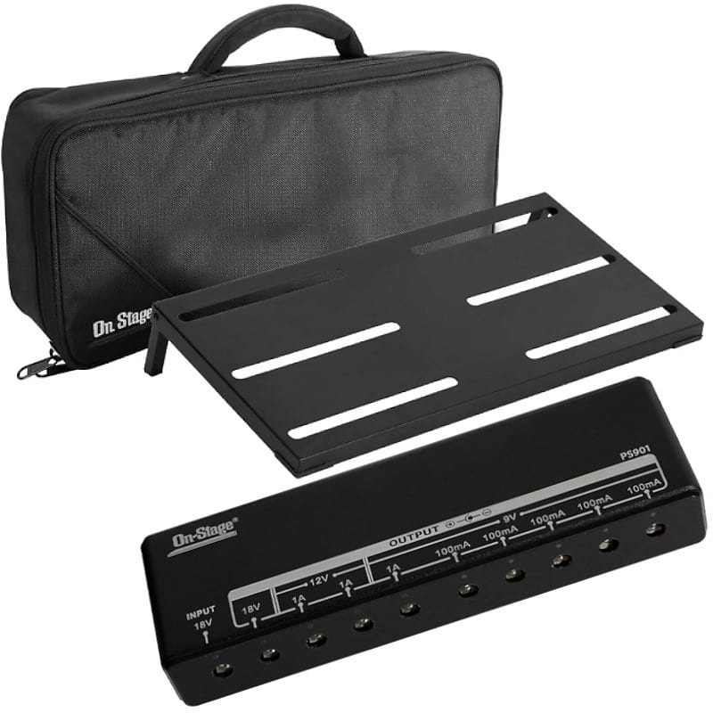 OnStage GPB4000 Pedal Board Pedal Power Bank Bundle Reverb