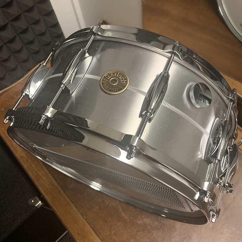 Gretsch G4164SA USA Custom Solid Aluminum 6.5x14" 10-Lug Snare Drum w/ T-Muffler Option image 1