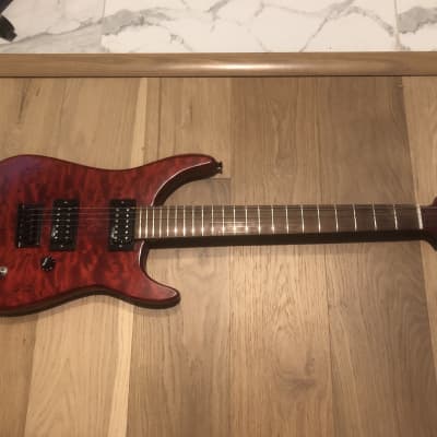 Custom built strat style carved top neck through guitar with Custom built strat style carved top neck through guitar with