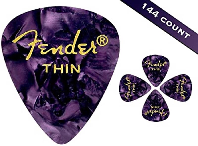 Fender 351 Premium Celluloid Picks (144) Thin, PURPLE MOTO, #198-2351-176 image 1