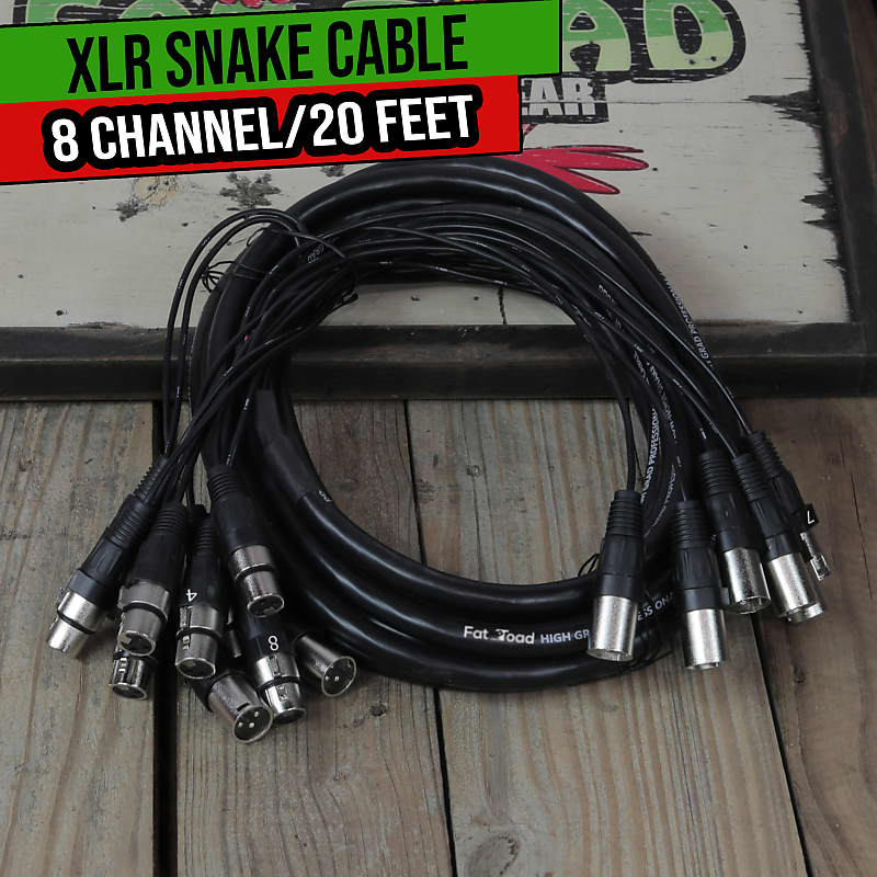 XLR Snake Cable Patch - 8 Channel 20ft Pro Audio Mic Cord Mixer Sound Stage PA image 1