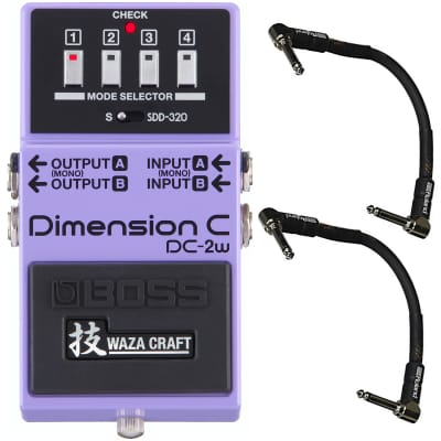 Boss DC-2W Dimension C Waza Guitar Pedal & Roland Black Series 6 inch Patch Cables image 1