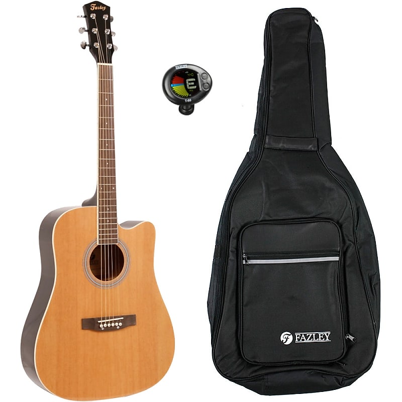 Fazley W40-NT Acoustic Steel-String Guitar (Natural) + Gig Bag + Tuner