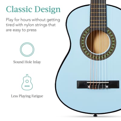 Best Choice Products Kids Acoustic Guitar Beginner Starter Kit with Carrying Case - 30in-Black image 12