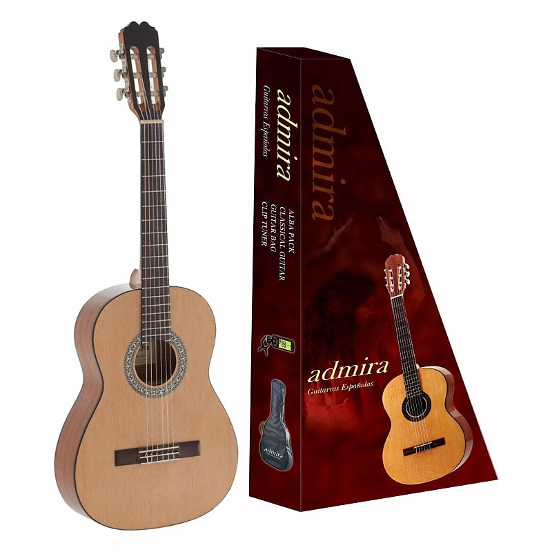 Admira Guitar Pack Alba 3/4 Classical Guitar w/ Tuner, Gig Bag & Color Box image 1
